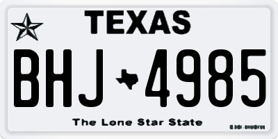 TX license plate BHJ4985