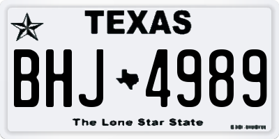 TX license plate BHJ4989