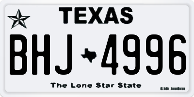 TX license plate BHJ4996