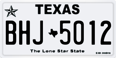 TX license plate BHJ5012