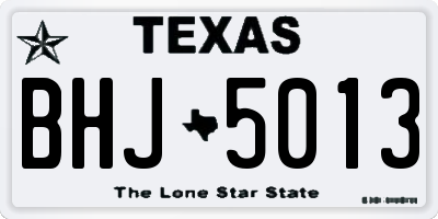 TX license plate BHJ5013