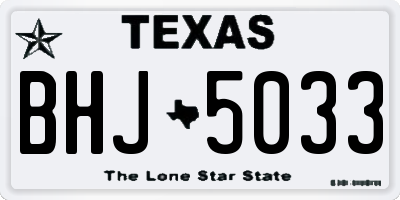 TX license plate BHJ5033