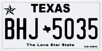 TX license plate BHJ5035