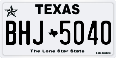 TX license plate BHJ5040