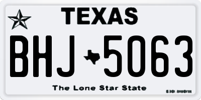 TX license plate BHJ5063
