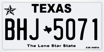 TX license plate BHJ5071