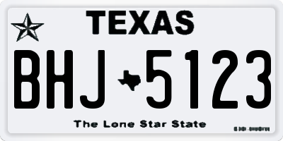 TX license plate BHJ5123