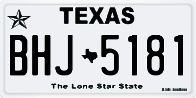 TX license plate BHJ5181