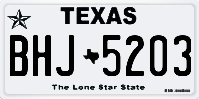 TX license plate BHJ5203