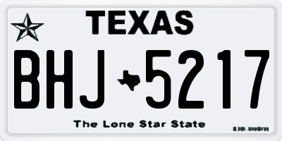 TX license plate BHJ5217