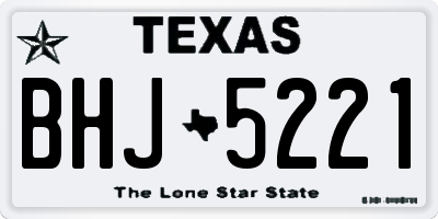 TX license plate BHJ5221