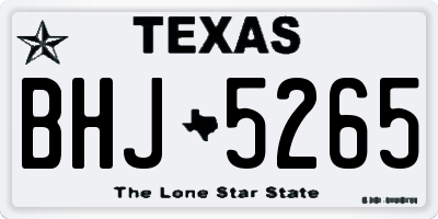 TX license plate BHJ5265