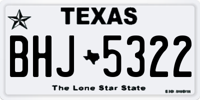 TX license plate BHJ5322