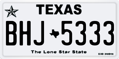 TX license plate BHJ5333