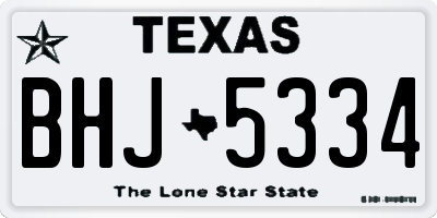 TX license plate BHJ5334