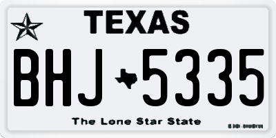 TX license plate BHJ5335