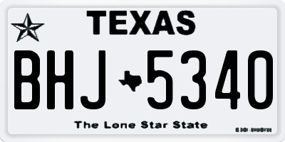 TX license plate BHJ5340