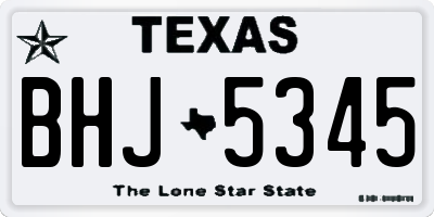 TX license plate BHJ5345