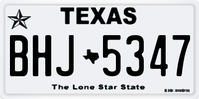 TX license plate BHJ5347