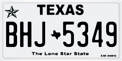 TX license plate BHJ5349