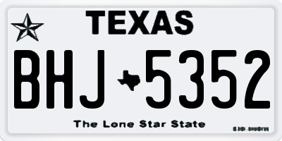 TX license plate BHJ5352