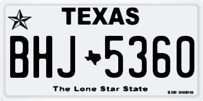 TX license plate BHJ5360