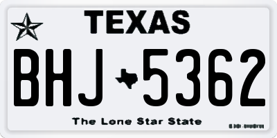TX license plate BHJ5362