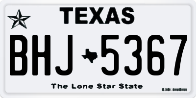 TX license plate BHJ5367