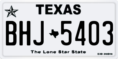 TX license plate BHJ5403
