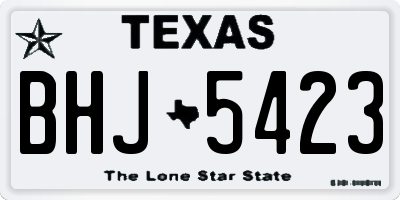 TX license plate BHJ5423