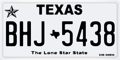 TX license plate BHJ5438