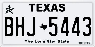 TX license plate BHJ5443