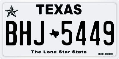 TX license plate BHJ5449
