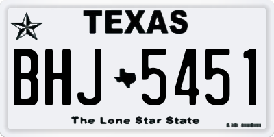 TX license plate BHJ5451