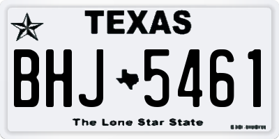 TX license plate BHJ5461