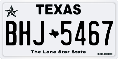 TX license plate BHJ5467