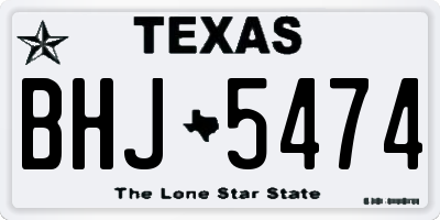 TX license plate BHJ5474