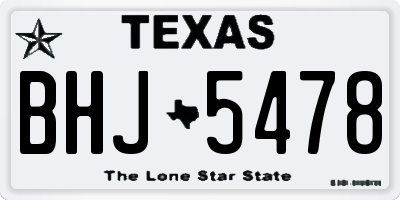 TX license plate BHJ5478
