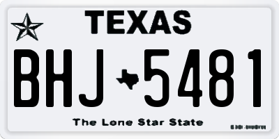 TX license plate BHJ5481