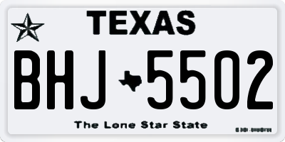 TX license plate BHJ5502