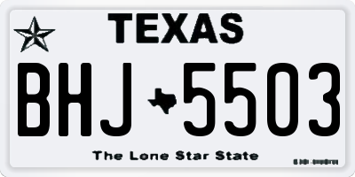 TX license plate BHJ5503