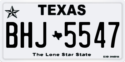 TX license plate BHJ5547