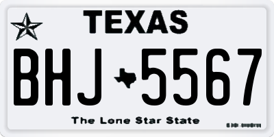 TX license plate BHJ5567