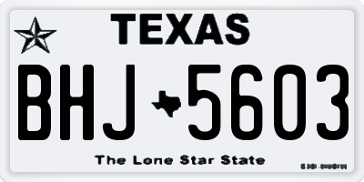 TX license plate BHJ5603