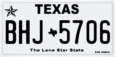 TX license plate BHJ5706