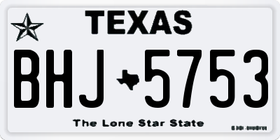 TX license plate BHJ5753