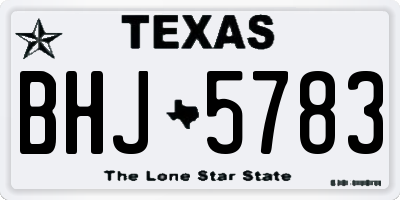 TX license plate BHJ5783