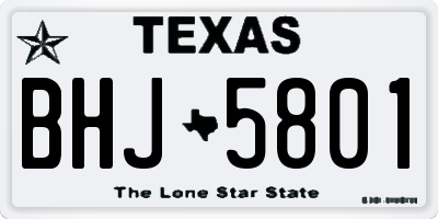 TX license plate BHJ5801