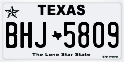 TX license plate BHJ5809