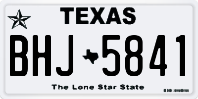TX license plate BHJ5841